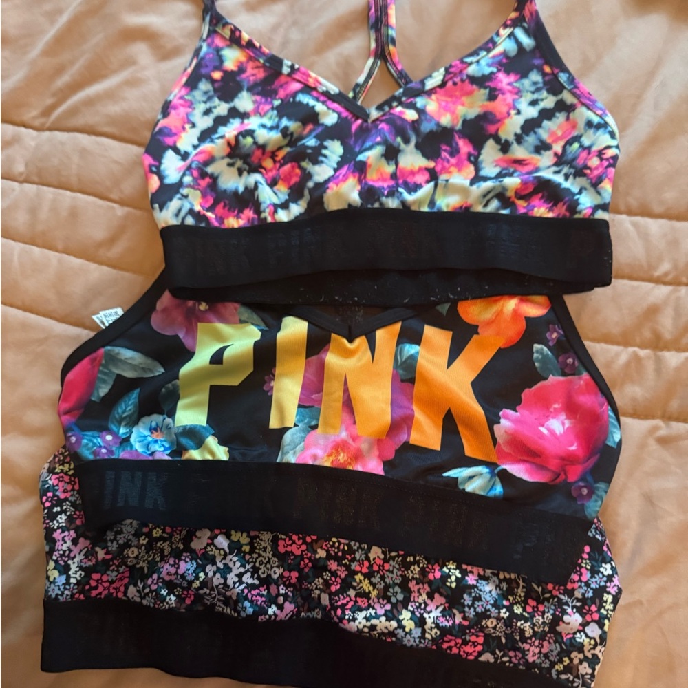 PINK Victoria's Secret Floral Sports Bras - Multicolor